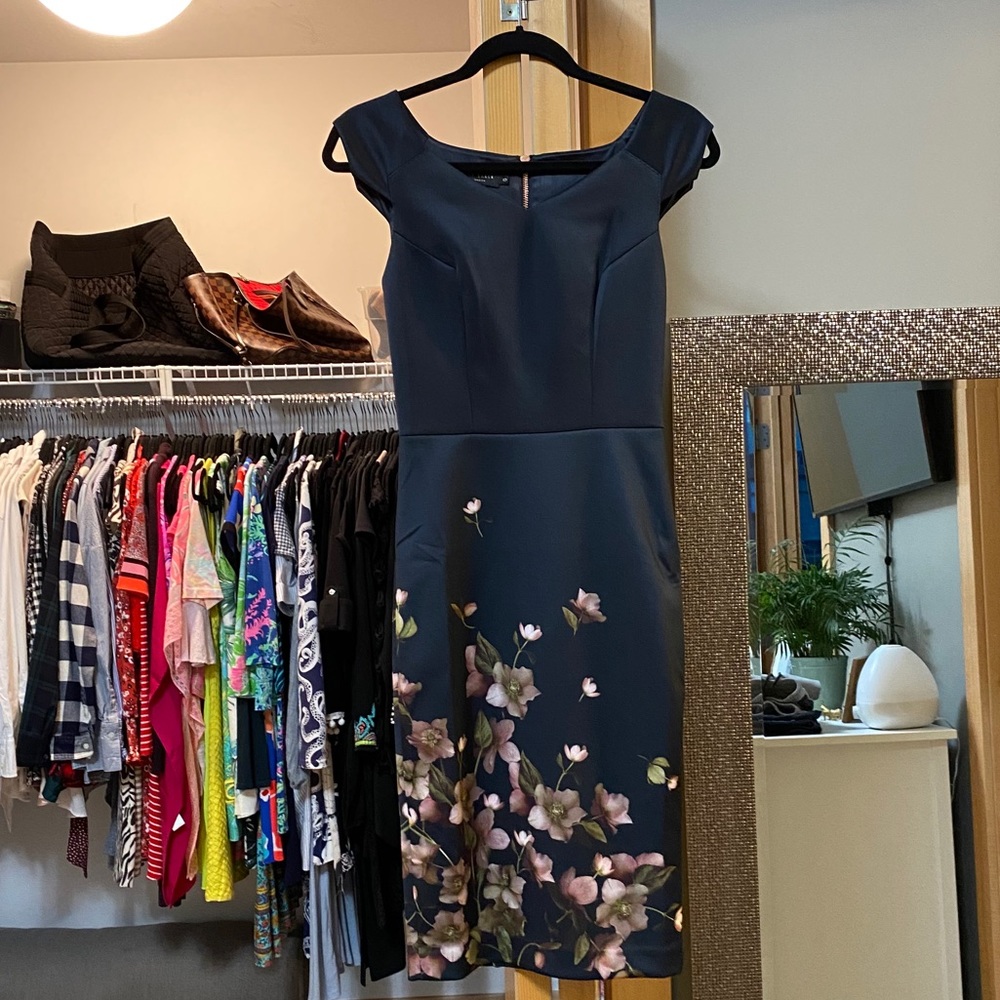 Ted Baker navy floral dress